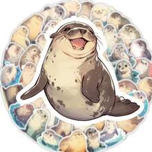 Cute Seal Stickers, 50Pcs Ocean Animal Themed Decals, Waterproof Vinyl Stickers For Marine Lovers, Planners, Phone Cases & Daily Decor School Supplies - Sticker - View 11