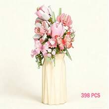 529/418/398/329 Pcs-Building Block Flower Bouquet DIY Set, Construction Block Toy, Flowers With Vase, Birthday Gift For Adult Women, Valentine's Day Gift, Valentine's Day Party Gift, Flower Arrangement Enthusiasts - Multicolor - View 4