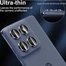 Película protectora de lente de cámara para Edge 70/Edge 60 Fusion/Edge 70 Fusion, protector de lente Eye con anillo de metal de dureza 9H resistente a arañazos, cobertura completa, almohadilla protectora de lente de cámara con anillo de metal, fácil instalación con herramienta de posicionamiento, película protectora de lente, almohadilla protectora de lente - Multicolor - Ver 2