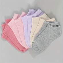 1/20 Pairs Women Candy Color Solid Socks, Sports Socks, Invisible Socks, Solid Color Minimalist Fashion, Suitable For Casual Daily Wear - Multicolor - View 4