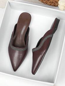 Women's Pointed Toe Closed Toe Slippers 2026 New Spring/Summer Outdoor Sandals Flat Soft Sole Fashion Slouchy Mule Shoes Plus Size Flat Shoes Women 41-43 - Purple - View 5