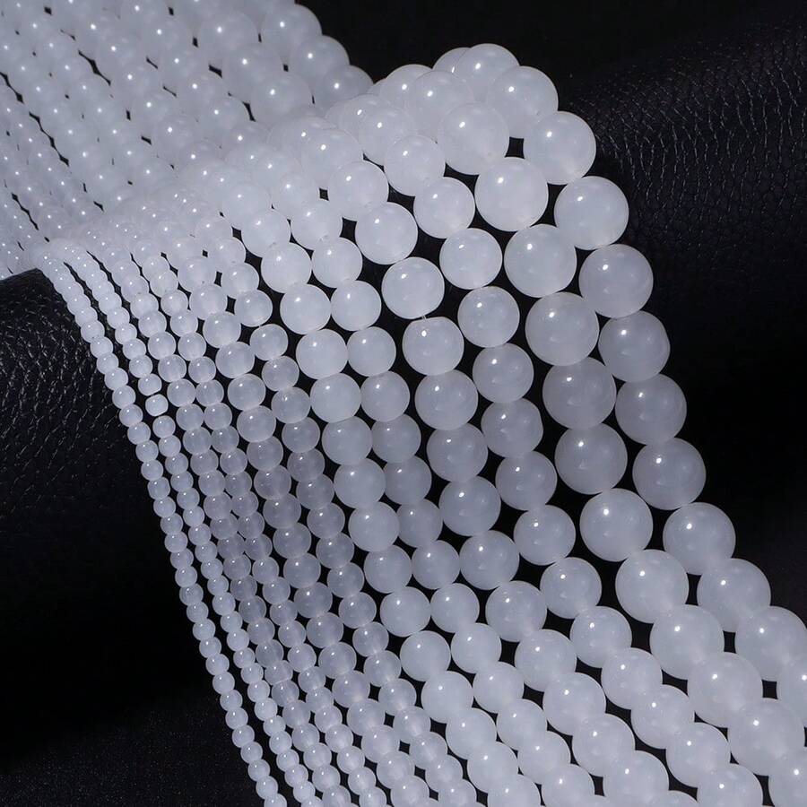 1個彩色多色多尺寸玻璃圓珠 4/6/8/10/12mm 時尚休閒百搭可愛手工DIY散珠隔珠 適用於手鍊項鍊珠寶製作手機鑰匙圈裝飾配件珠 批發