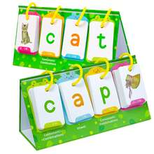 78Pcs/Set CVC Word Games, Cartoon Alphabet Double Sided Education Flash Card For Matching Letter Reading Spelling Game Learning Activities, English Learning Cards Early Education Parent Child Interactive Game Back To School - 彩色 - 查看 1