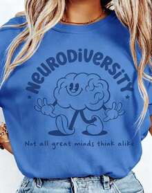 Women's Printed T-Shirt, Lightweight, Breathable, Comfortable, And Versatile. 100% Cotton, Cool And Airy, Machine Washable. Stylish Summer Wear With A Modern, Urban Feel. - 藍色 - 查看 1
