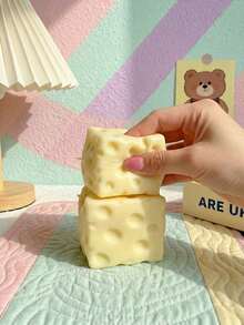 Cubo de queso gigante, pelota de estrés moldeable grande de queso, juguete antiestrés sin rebote, regalo sensorial antiestrés de Navidad ASMR - Multicolor - Ver 1