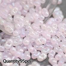 95顆 3*6mm 馬卡龍色奶油花生珠,玻璃米珠,DIY珠飾手工串珠材料組,珠飾配件 - 奶油花生珠 - 查看 19