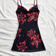 dahkjdgajy  Vestido corto de mujer con tirantes finos y cuello drapeado en degradado de color, adecuado para la playa, el estilo occidental, festivales de música, vacaciones de verano y estilo bohemio - Multicolor - Ver 3
