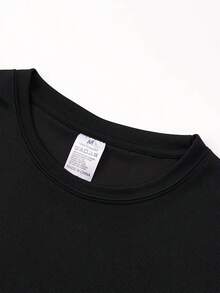 Nueva camiseta de verano para hombre de manga corta con estampado, deportiva, casual y de moda, prenda superior versátil y cómoda, camiseta casual de manga corta transpirable para exteriores - Negro - Ver 5