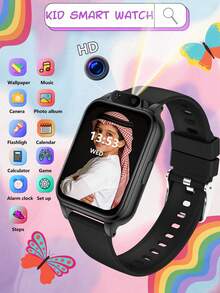 2025 Smart Watch For Teens, 300mAh Battery, 18 Educational Games Built-In, Touchscreen, USB Port, Camera, Pedometer, Calendar And Alarm - Multi-Color Silicone Strap, Sports Design, Suitable For Children Aged 6-12, Perfect Gift For Halloween And Christmas, Fun Learning Tool, Fashionable Teen Watch, Comfortable To Wear, Interactive Device, Designed For Teenagers - Multicolor - View 20