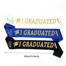 Class Of 2026 Graduation Sash, Gold Foil "I Graduated" Shoulder Sash For Graduation Party Photo Props/Graduation Sash,Class Of 2026 Sash,I Graduated Sash,Graduation Party Prop,Graduation Outfit Accessory - Multicolor - View 8