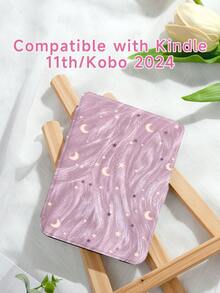 Étui de protection Kindle/Tablette avec motif de sable mouvant nacré Lune & Étoile, coque de protection complète, antichoc, anti-poussière, matériau TPU souple, coussin d'air aux quatre coins absorbant les chocs, compatible avec Ko-Bo, Kindle Paperwhite 11e génération 2021, Kindle (11e génération) sortie 2022, Kindle (11e génération-sortie 2024) (6 pouces), ajustement parfait pour protéger votre appareil de lecture - Multicolore - View 1