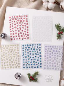 5pcs/Set Snowflake Stickers, Laser Glitter Gold Snowflake Stickers, Stationery Stickers For Students, Diary & Planner Stickers, Graffiti Stickers, Nail Art Stickers School Supplies - 5pcs SO-246 Gold + White + Red + Laser Blue + Laser Silver - View 11