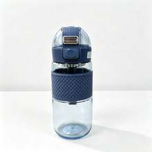 1pc Flip-Top Direct Drinking Water Bottle, Designed For Students, Leak-Proof And Easy To Clean, Built-In Portable Handle, Suitable For School And Outdoor Camping - Dusty Blue - View 12