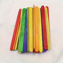 50pcs Natural Wood Colored Craft Sticks, Multi-Purpose Wooden Sticks For DIY Crafts, Home Art Projects, Classroom Art Supplies - A - View 2