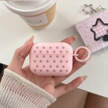 Étui d'écouteurs style coréen minimaliste à pois compatible avec Apple AirPodsPro3 Case/AirPodsPro2 Case/AirPodsPro Case/AirPods4 Case/AirPods3 Case/AirPods2 Case/Étui d'écouteurs à la mode pour femmes/Étui d'écouteurs minimaliste/Étui d'écouteurs Apple/Housse d'écouteurs Apple - Rose bonbon - Voir 20