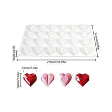 - Molde de silicona para mousse de chocolate, moldes de postres con forma de corazn y helado de 24 cavidades antiadherentes flexibles para hornear E Diamand - Diamante E - Ver 6
