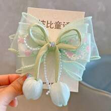 1pc Bow Cute Polyester (Polyester) Hair Clip All Seasons Girls Tulip Hair Clip Hair Accessory New Women Sweet Hair Clip Hair Clip Princess Elegant Hair Clip Headpiece Suitable For Daily Outings Travel Back To School Season,Claw Clips - Multicolor - View 11