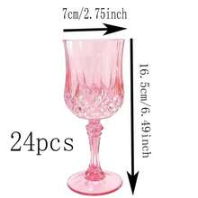 1/2/4/6/8/12/24/48 piezas Copas de vino rosa, Copas impresas en rosa para fiestas, recepción de bodas, set de fiesta, suministros de Halloween, 7oz, suministros de regreso a la escuela, regalos festivos - Rosa - Ver 18