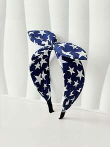 1pc American Flag Bow Headband, Suitable For Women And Girls, Red, White, Blue Tricolor, Patriotic American Flag Design Headband, Perfect For Independence Day (July 4th), Veterans Day Party And Other Events, Holidays, Birthdays. - Multicolor - View 9