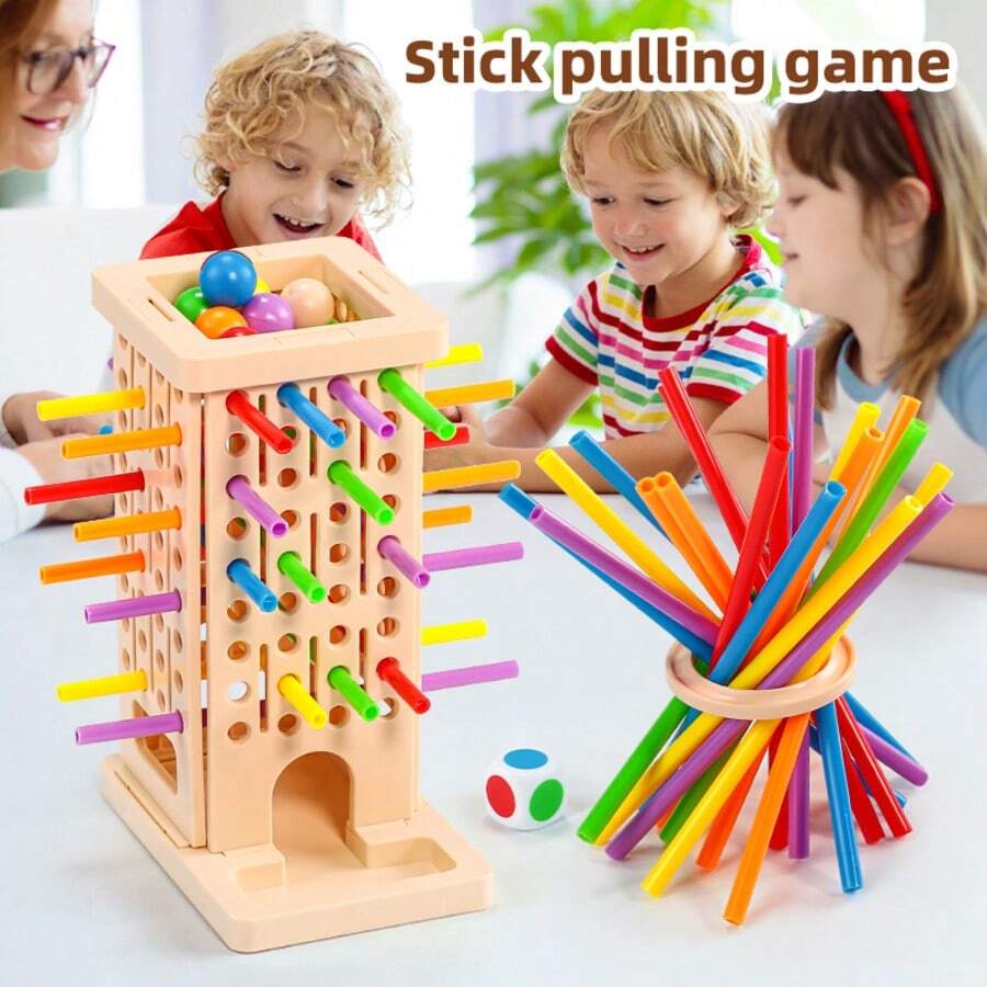 Family Tug-Of-War Game, Tug-Of-War Game And Stacking Tower Toy, Made Of Plastic, Cultivate Children's Fine Motor Skills And Strategic Thinking Ability