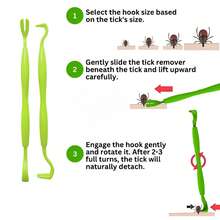 Boxed Green Long Handle Large Size Dog Tick Removal Tool |Save Animals|Suitable For Dogs, Cats, Horses And Humans Tick Removal Tool |Enhanced Design |Boxed Tick Tweezers | |Tick Grabber |Smooth Texture| - View 2