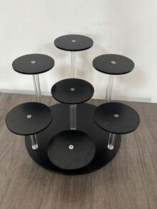 1pc Round 4/7/12-Tier Transparent Acrylic Multi-Layer Display Stand, Suitable For Blind Boxes, Small Figurines, Desserts And Cakes - Black - View 15