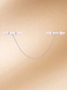 CIZME 1pair Fake Nipple Rings Non Piercing Nipple Nipple Chains,Fake Nipple Jewelry Adjustable Body Chains Non Pierced Body Jewelry For Women - Single Chain/40cm - View 5