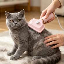 High-Powered Pet Hair Dryer And Comb For Cats And Dogs - A Multi-Functional Grooming Tool For Dogs And Cats, Easily Removes And Cleans Fur With This Electric Hot Air Brush. - White - View 3
