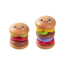 Stackable Hamburger Spinning Toy, Interactive Sensory Building Puzzle, Stress Relief Desktop Game For All Ages - Multicolor - View 12