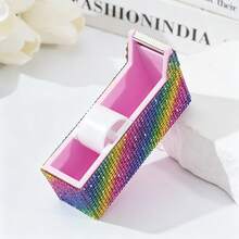 Light Luxury Rhinestone-Decorated Eyelash Extension Tape Cutter Storage Box PE Non-Woven Fabric Eyelash Tape Holder Cutter - Multicolor - View 12