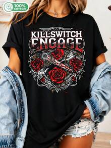 Vintage Killswitch Engage Sweatshirt, Metalcore Band T-Shirt, My Curse The End Of Heartache Merchandise, Unisex Rocker T-Shirt - 黑色 - 查看 1
