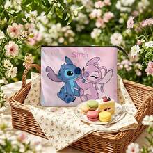 迪士尼 Lilo & Stitch 收納袋，浪漫粉色水彩設計，附安全拉鍊，適用於日常化妝品與盥洗用品 - 10x8.1英寸 - 查看 2
