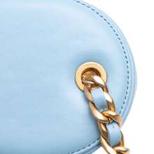 Authenticated Chanel PRE-OWNED Mini CC Quilted Lamb-Skin Vertical Vanity Case Bag - Blue - View 7
