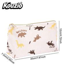 1 buah Tempat Pensil Corduroy Motif Dinosaurus, Ukuran S/M/L, Kantong Pena Resleting Multi-Ukuran, Organizer Alat Tulis Segitiga Estetik, Tas Kosmetik Multifungsi Kapasitas Besar, Kantong Penyimpanan Lembut dan Tahan Lama untuk Siswa Perempuan dan Remaja, Perlengkapan Penting untuk Kembali ke Sekolah & Musim Wisuda, Penggunaan Sehari-hari & Perjalanan - Gaya dinosaurus - View 15