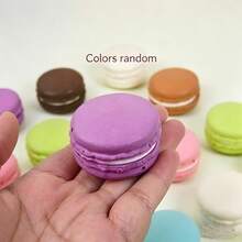1 pieza Juguete de música de presión con rebote lento de pastel de macaron de simulación, juguete de postre realista estilo aleatorio - Multicolor - Ver 6