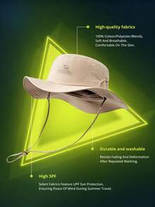 CAMEL CROWN Outdoor Casual Sports Fishing Hat, Wide Brim Sun Protection Hiking Hat - Khaki - View 6