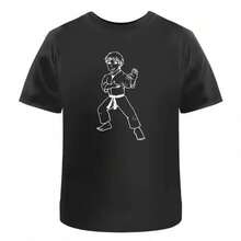 1 Piece Of Custom American Style Short Sleeve T-Shirt For Men And Women, Summer Couple Clothing, High-End Niche Brand, 180g 100% Cotton. - 黑色 7 - 查看 1