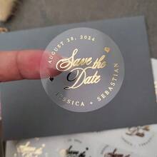 50 buah Stiker Pernikahan yang Dipersonalisasi, Cocok untuk Undangan, Segel Amplop, Label, Stiker Suvenir Pernikahan yang Disesuaikan, Label Hadiah Foil Emas - Multiwarna 2 - View 53