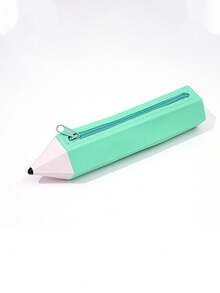 1pc Creative Pencil-Shaped Silicone Pencil Case, Waterproof Washable Stationery Storage Bag, Large Capacity Student Pencil Box, Cute Ins Style Children & Teenager Storage Bag, Suitable For Study, Office, Makeup Bag, Back To School Essential - Pencil - View 5