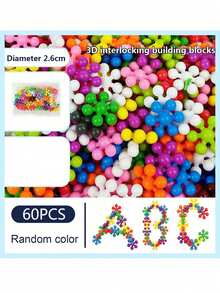 60/100/200pcs Snowflake Puzzle Building Block Toys, Creative Stress Relief Toys, Party Favors With Storage Box, Sensory Toys - Multicolor - View 7