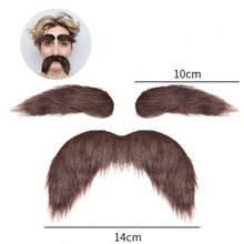 1pc Halloween Realistic Fake Beard, Holiday Party Big Beard Costume Decoration - Multicolor - View 7