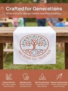 1pc Customized Table Runner, Customizable Design Tablecloth, Suitable For Weddings, Business Events And Parties, Customizable Birthday, Baby Shower And Holiday Event Designs - Multicolor - View 2