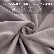 Elastic Armchair Cover For Bathtub Chairs, 2-Piece Set, Velvet Cover With Cushion Cover, Removable And Washable, Club Chair Cover For Office, Dining Room, Club Chair - Silver Gray - View 4
