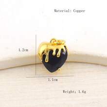 1 pieza colgante premium de cobre con microincrustación de circonita, estilo nuevo personalizado hip-hop, sobre con ojo malvado, serie negra, accesorio versátil hecho a mano para pulsera, collar, bolso y pendientes DIY - Multicolor - View 19
