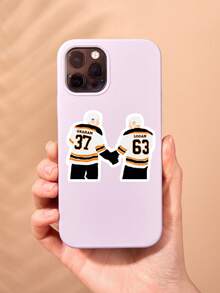 1pc Graham & Logan Hockey Sticker, BookTok Inspired Campus Sticker, Suitable For Kindle Paperwhite, Cute Fictional Novel Male Lead Sticker, Gift For Romance Novel Readers - Multicolor - View 7