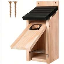 3/1Pcs Cedar Bluebird House For Outdoors, Wooden Birdhouse With 1.5 Inch Entrance Hole, Metal Predator Guard, Easy Clean Latch, Air Vents, Fledgling Grooves, Cedar Nesting Box For Wrens, Swallows, Backyard Garden Bird Watching - View 8