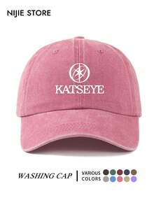 1件 Katseye 主題印花水洗復古棒球帽，防曬時尚帽，可調節尺寸多功能女款帽子，適合日常出遊、女生聚會、音樂節、動漫展、旅行、戶外運動、街頭穿搭 - A - 查看 8