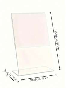 2pcs Acrylic Sign Holders, Transparent Plastic Display Stands, Transparent T-Shaped Plastic Display Stands, Picture Frame Display Stands, Suitable For Brochures, Menus, Flyers, Papers, Photos, Business Cards, Office Or Desktop Stands - Multicolor - View 9