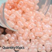 95顆 3*6mm 馬卡龍色奶油花生珠,玻璃米珠,DIY珠飾手工串珠材料組,珠飾配件 - 奶油花生珠 - 查看 18
