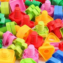 Nut And Bolt Set, Children's Fine Motor Skills Training Educational Toy, Shape And Color Matching Toy, Children's Building Game, Building Block Combination, Colorful Screw And Nut Combination Toy, Used To Develop Children's Hands-On Ability And Thinking Ability. Color And Style Random - Multicolor - View 1